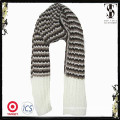 Two color stripe knitted acrylic scarf